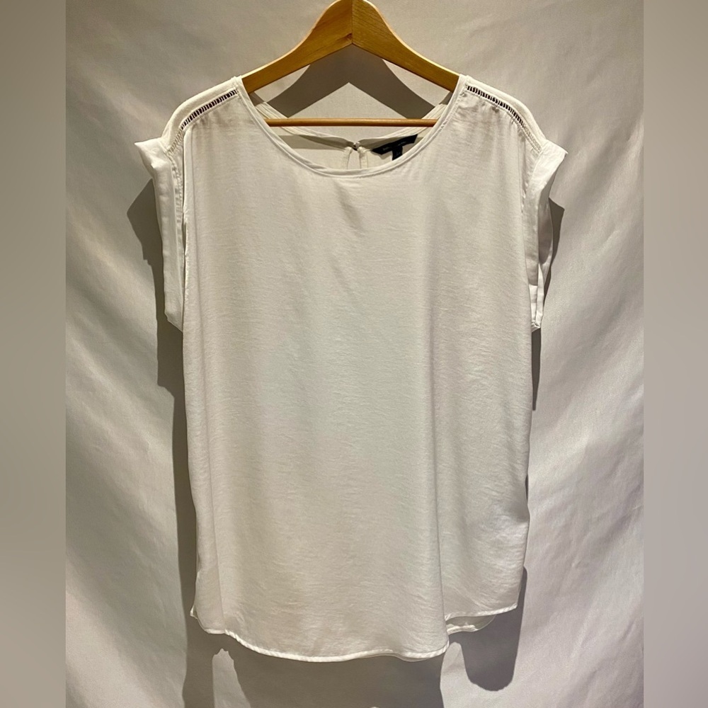Banana Republic Satin-Front White Tunic, size L